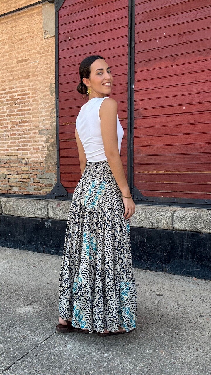 Falda Tetuán Azul Petróleo - Imagen 4