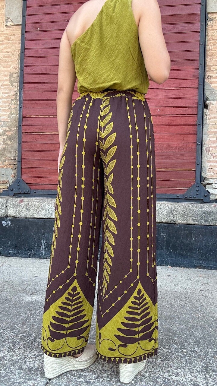 Pantalón Yucatán Estampado Marrón - Imagen 3