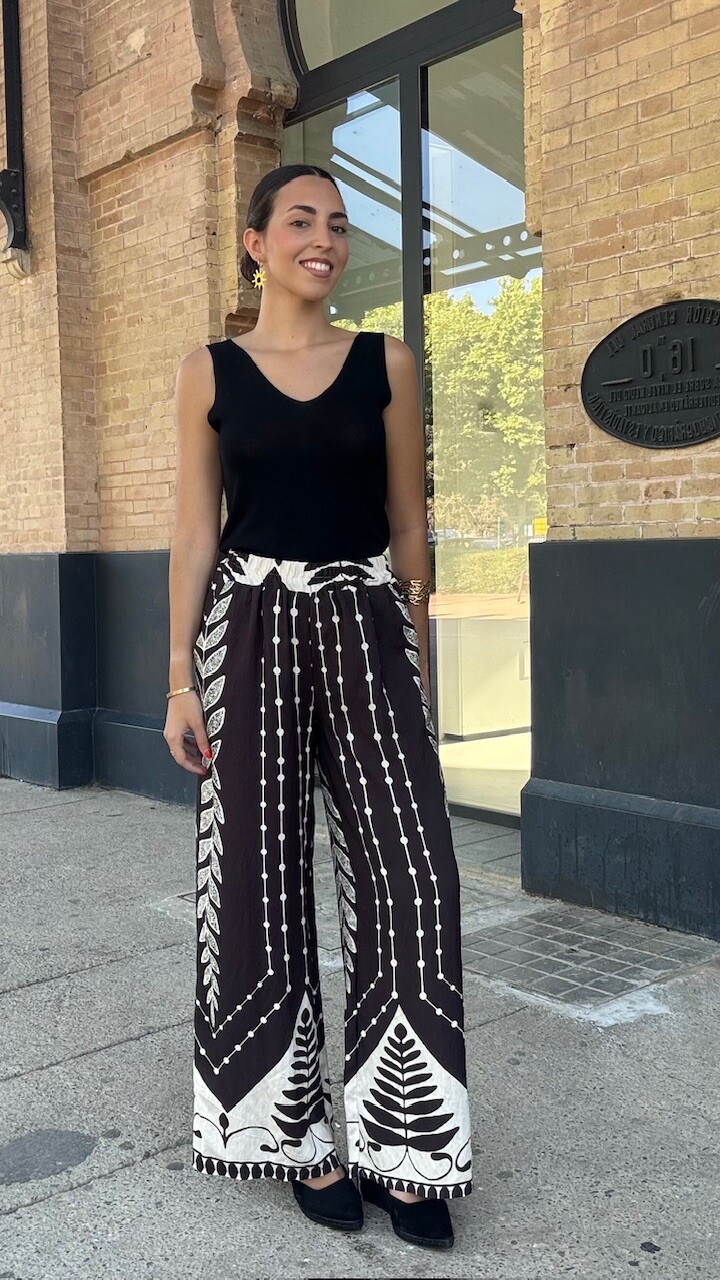 Pantalón Yucatán Estampado Negro