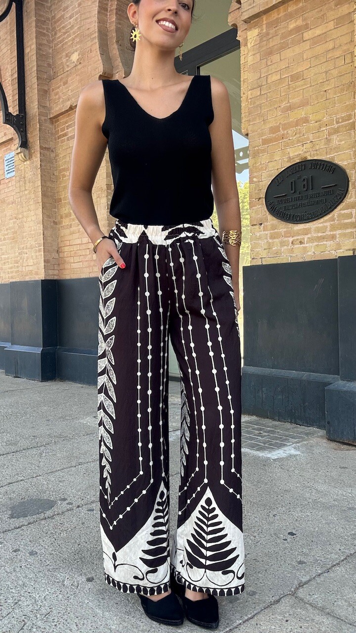 Pantalón Yucatán Estampado Negro - Imagen 2