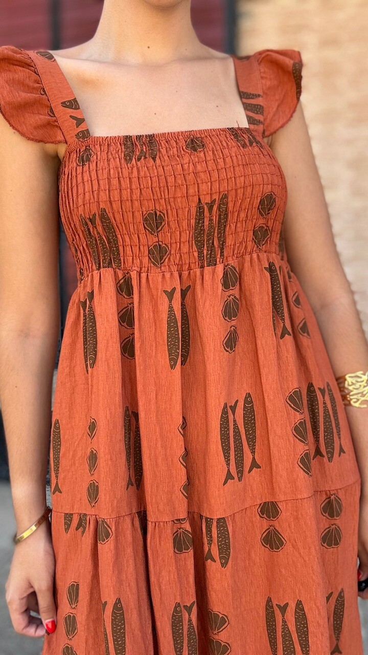 Vestido Espinas Teja - Imagen 6