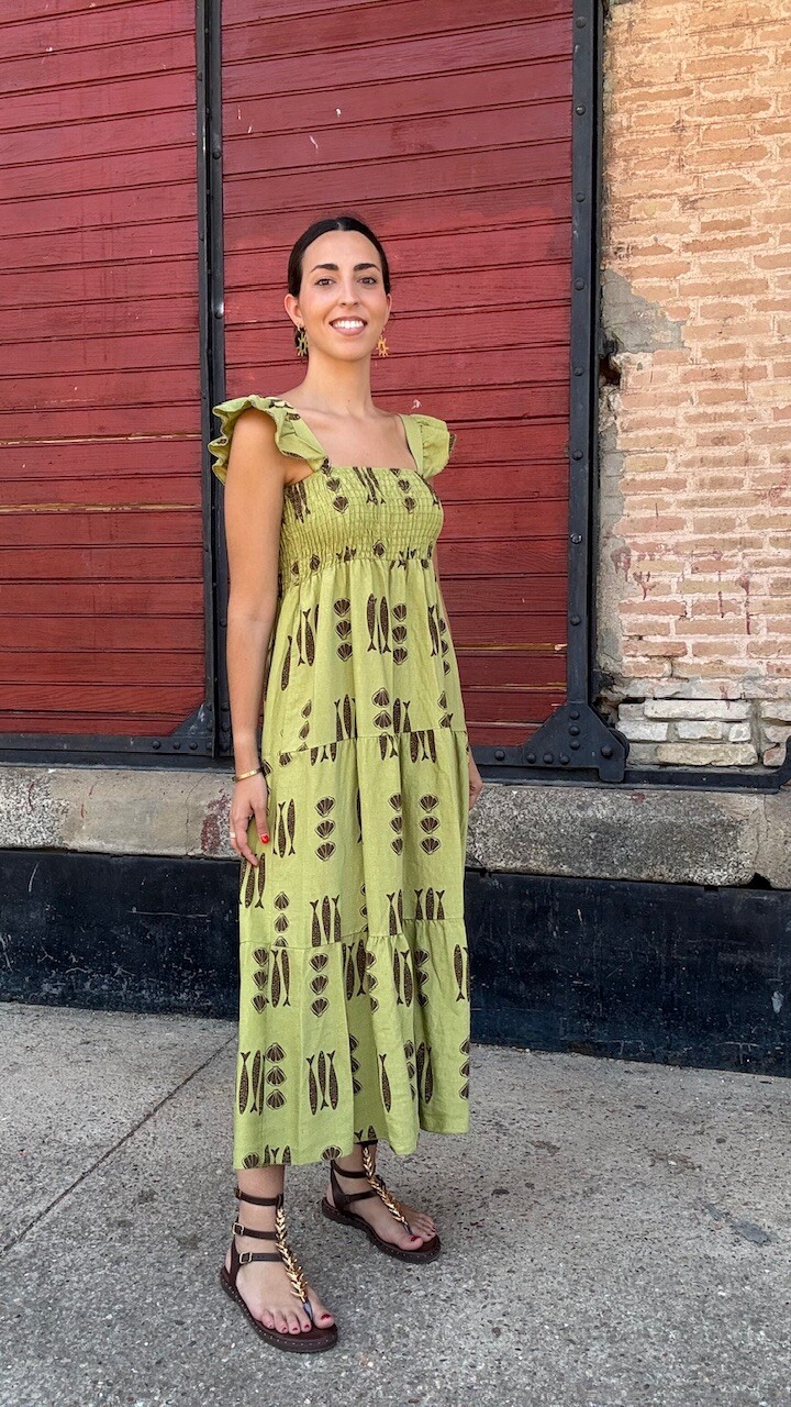 Vestido Espinas Verde Pistacho - Imagen 5