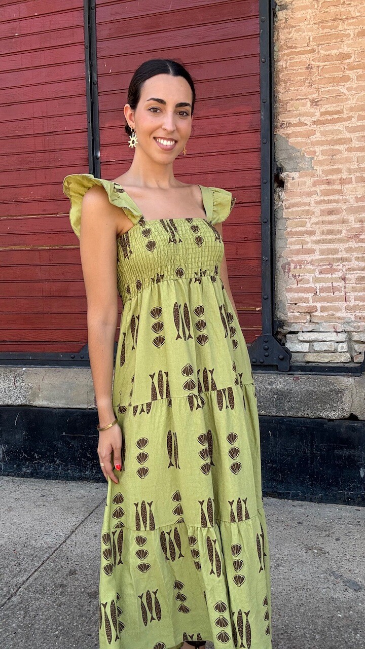 Vestido Espinas Verde Pistacho - Imagen 2