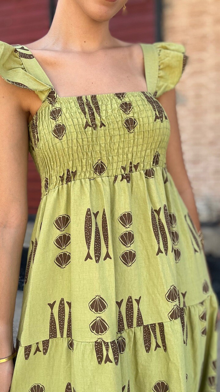 Vestido Espinas Verde Pistacho - Imagen 6