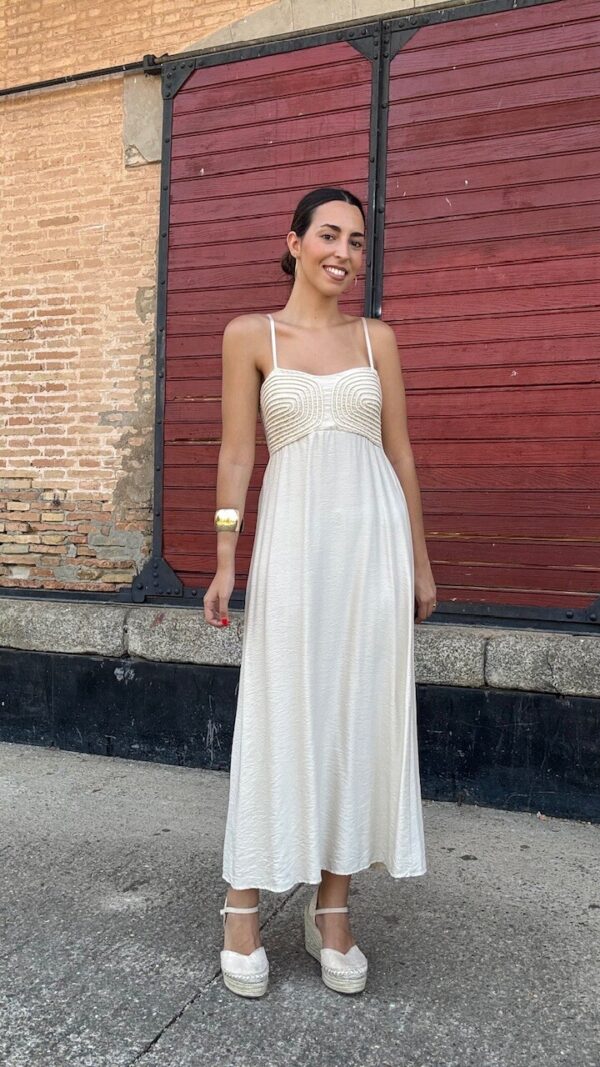 Vestido Cordoncillo Beige
