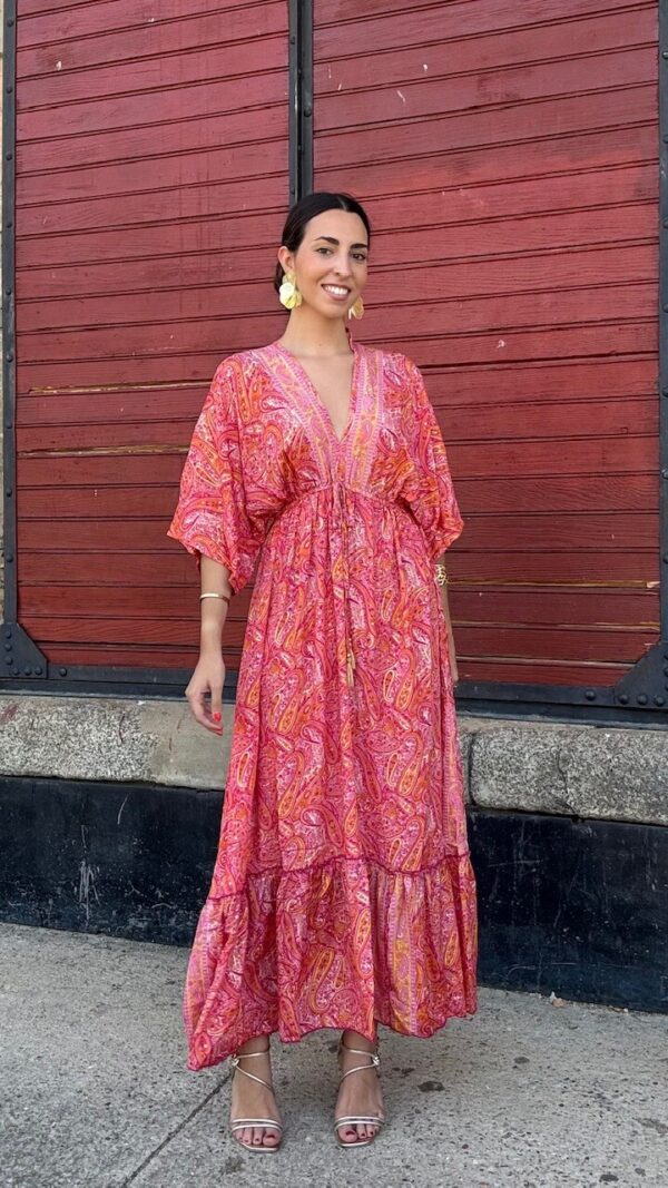 Vestido India Mangas Coral