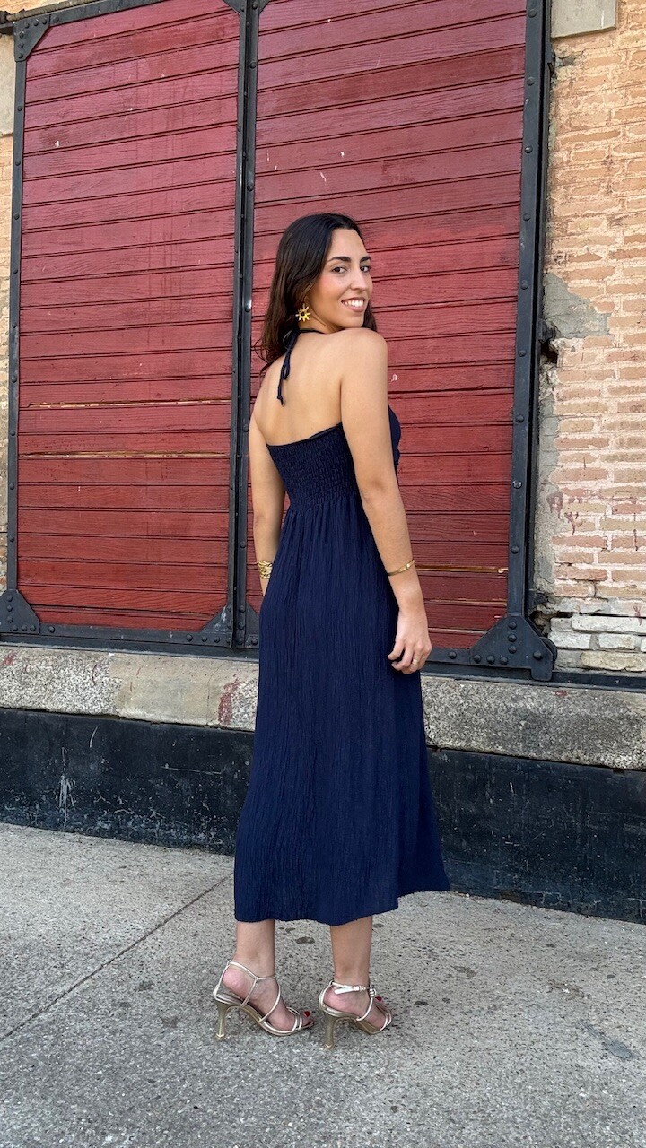 Vestido Francesca Azul Marino - Imagen 3