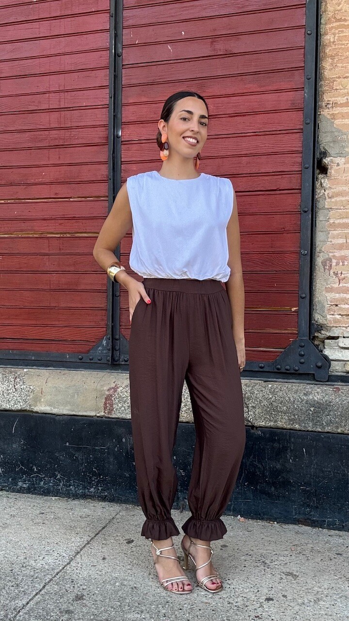Pantalón bombacho Silvana Marrón - Imagen 5