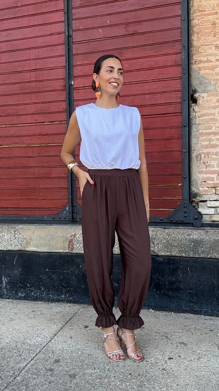Pantalón bombacho Silvana Marrón - Imagen 8