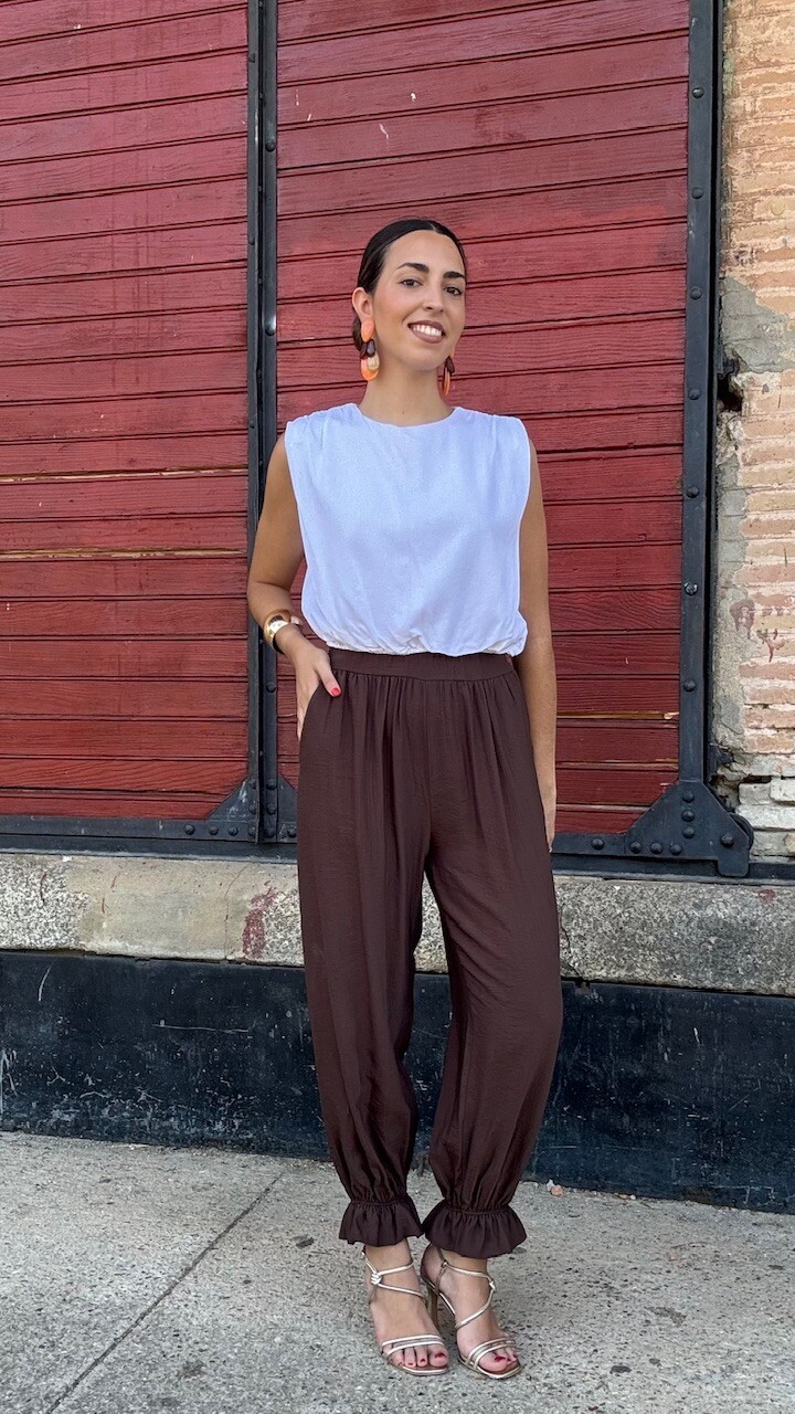 Pantalón bombacho Silvana Marrón - Imagen 3