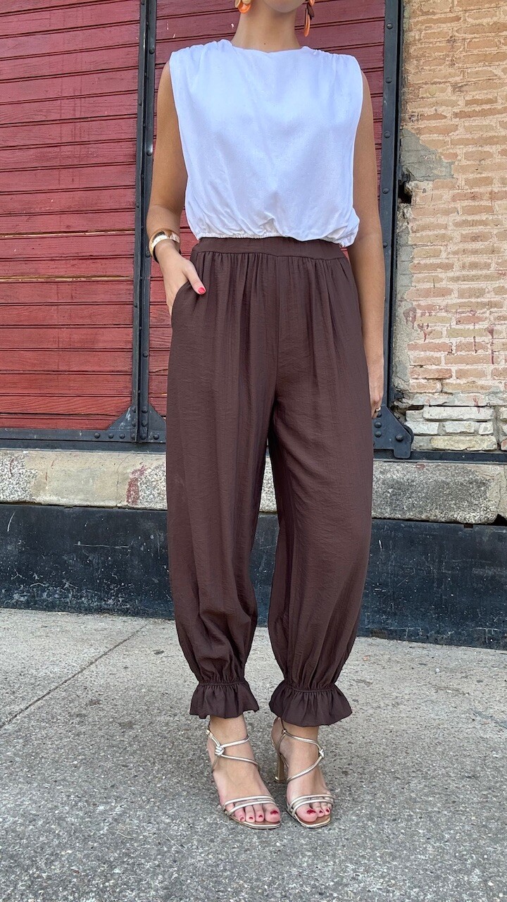 Pantalón bombacho Silvana Marrón - Imagen 6