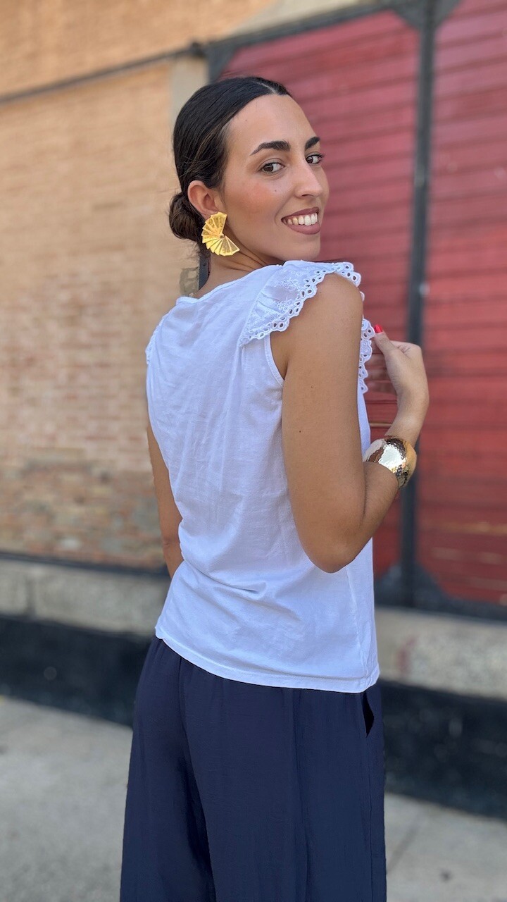 Camiseta Elvira Volante Blanca - Imagen 6