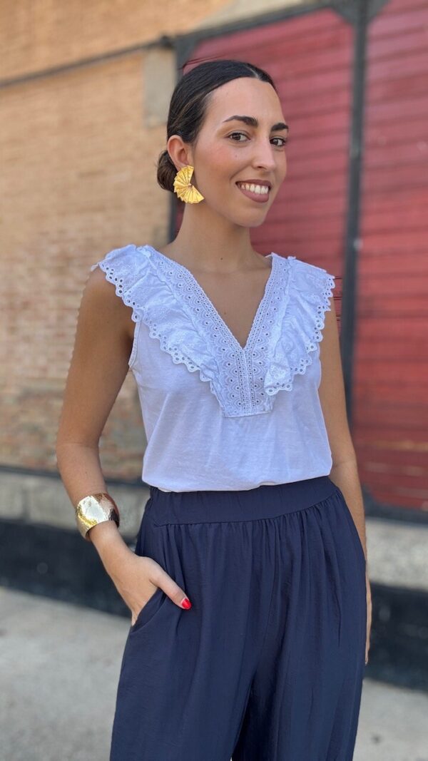 Camiseta Elvira Volante Blanca