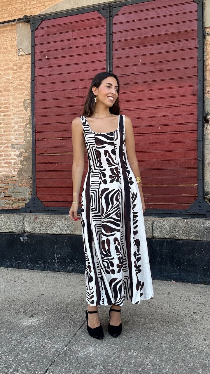 Vestido Mali Estampado Marrón - Imagen 6