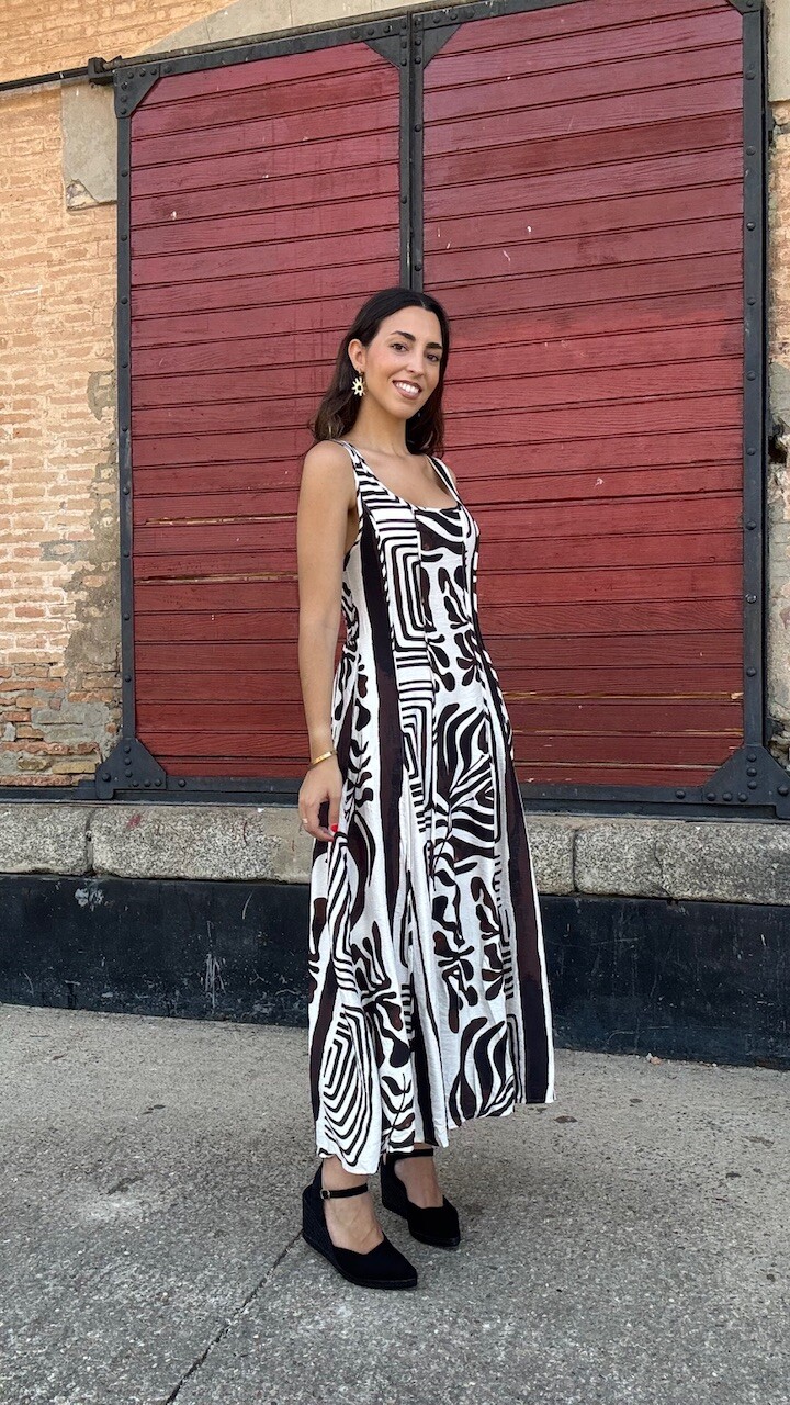 Vestido Mali Estampado Marrón - Imagen 3
