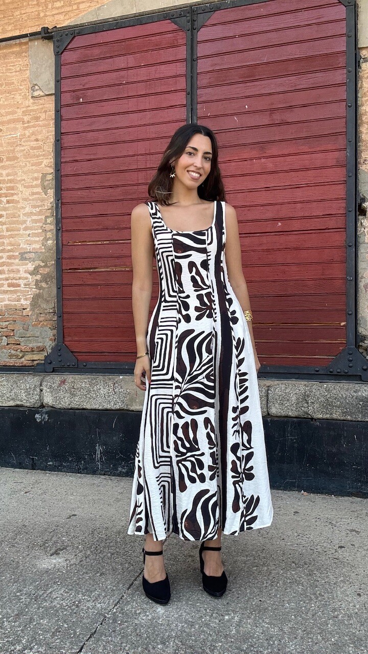 Vestido Mali Estampado Marrón - Imagen 7