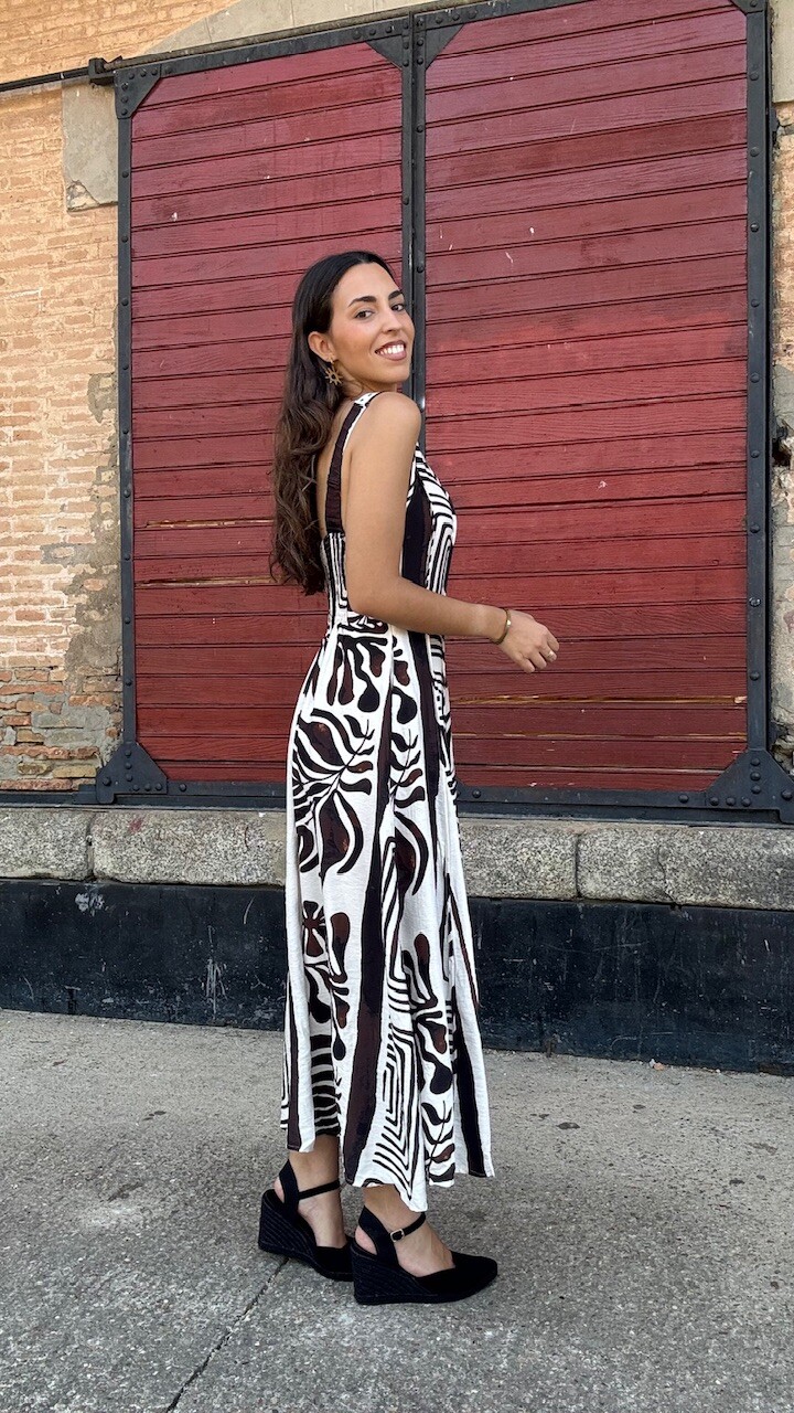 Vestido Mali Estampado Marrón - Imagen 8