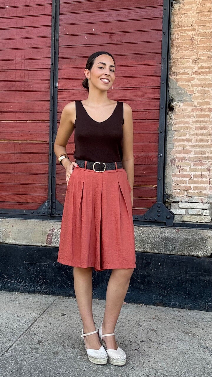 Bermudas Cinturón Teja