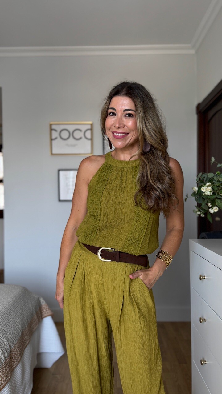 Blusa Bambula Halter Verde Pistacho - Imagen 4