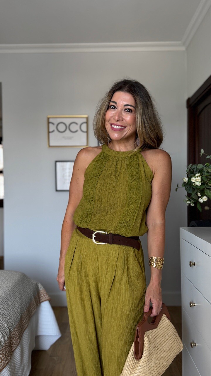 Blusa Bambula Halter Verde Pistacho - Imagen 5