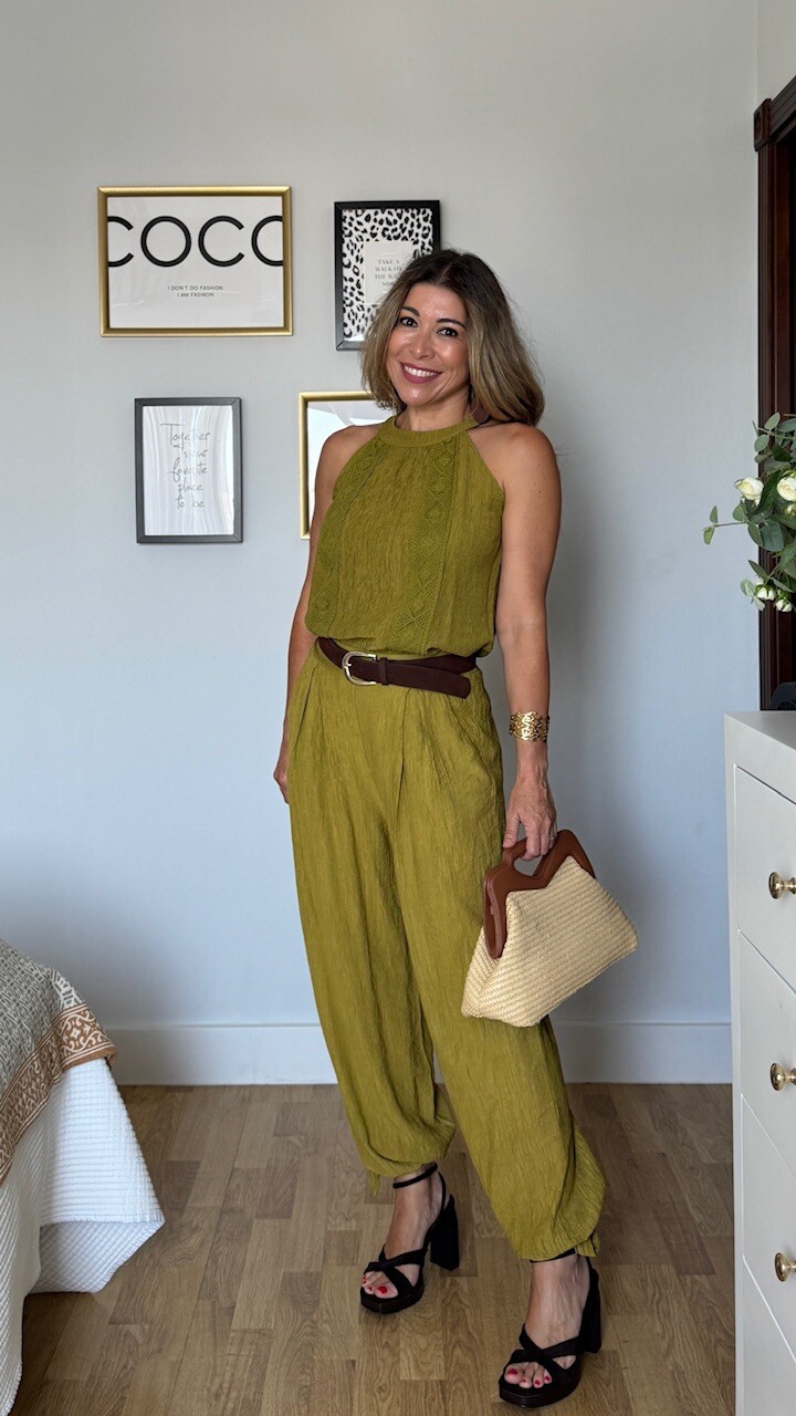 Pantalón Bombacho Bambula Verde Pistacho - Imagen 3