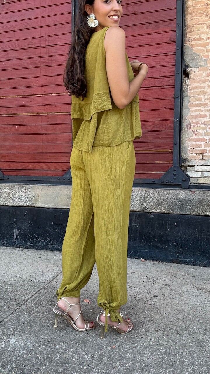 Pantalón Bombacho Bambula Verde Pistacho - Imagen 10