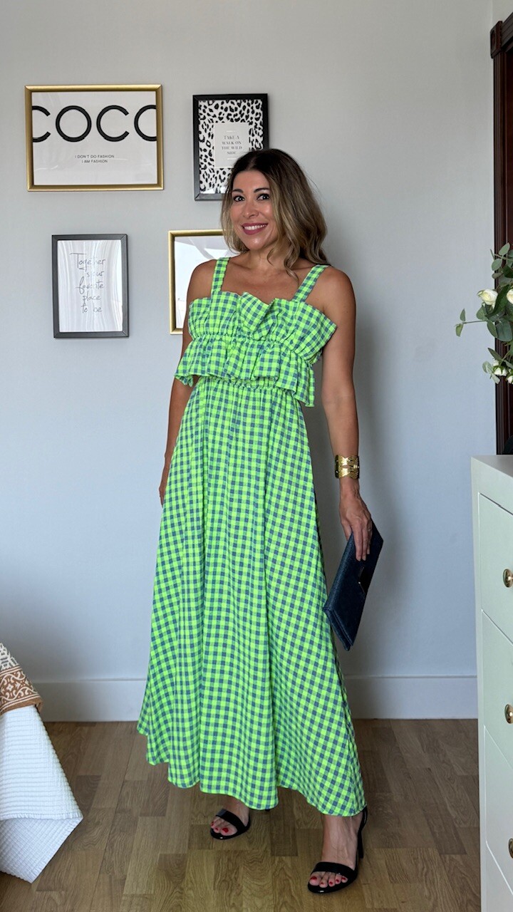 Vestido Rosalinda flúor Lima azul