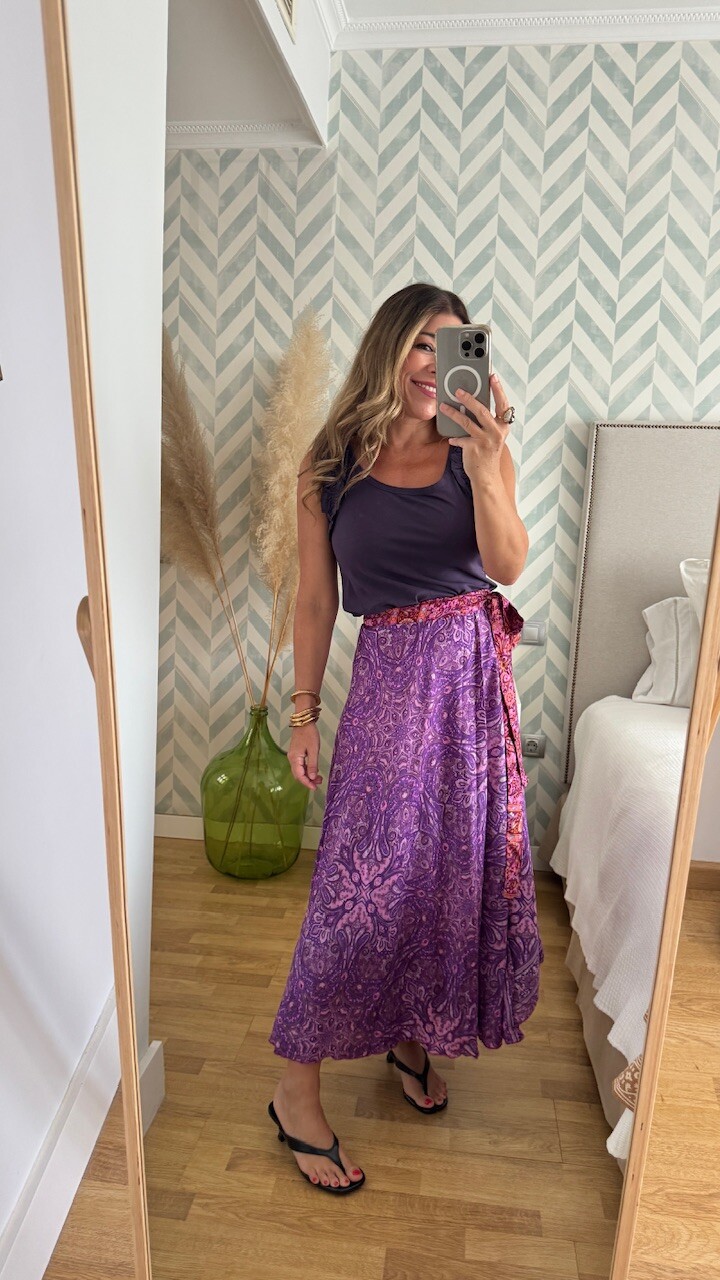 Falda india Cachemere Morada