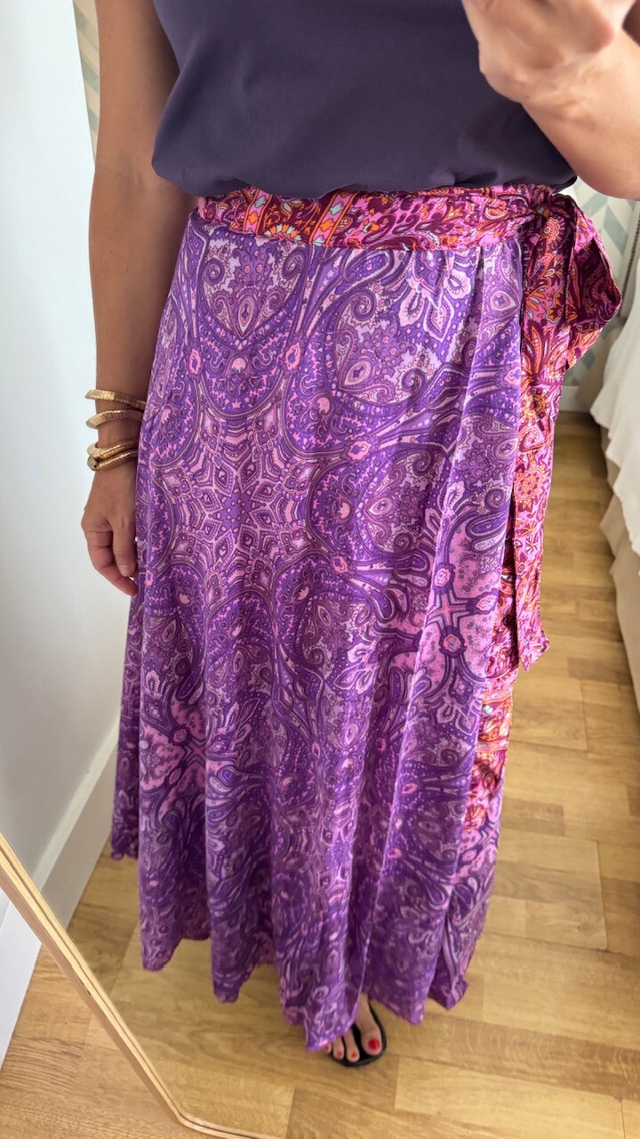 Falda india Cachemere Morada - Imagen 5
