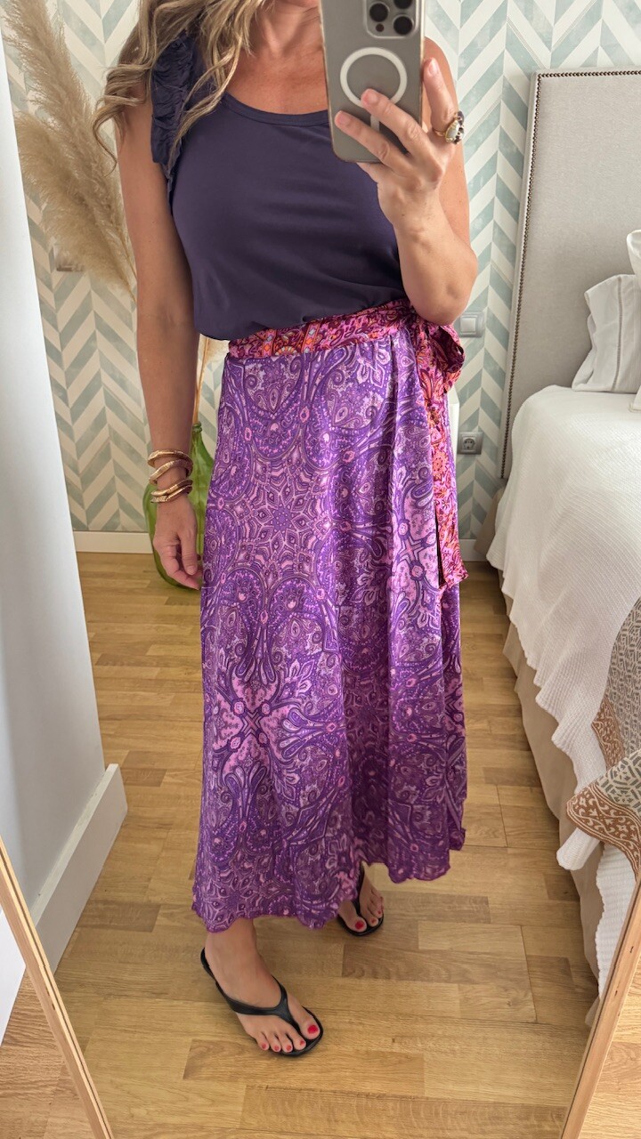 Falda india Cachemere Morada - Imagen 6