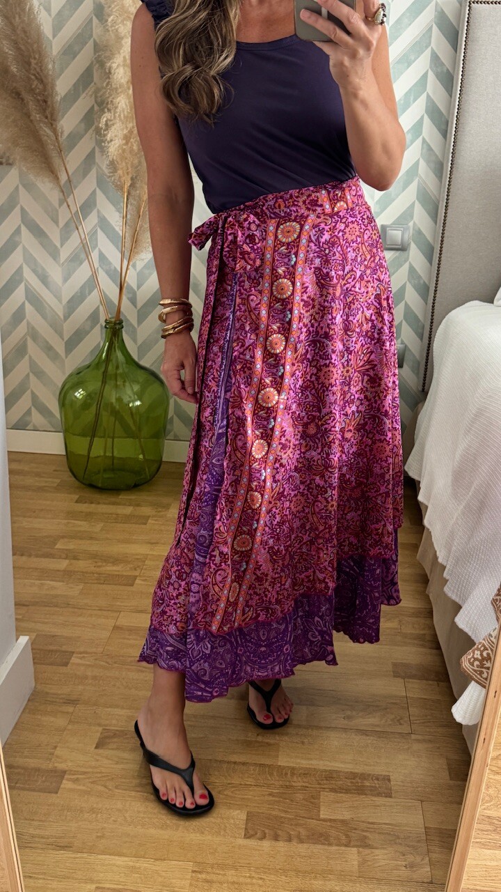 Falda india Cachemere Morada - Imagen 4