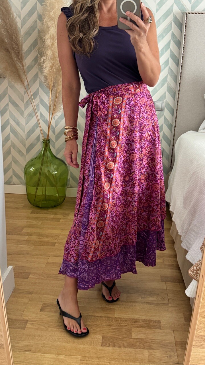 Falda india Cachemere Morada - Imagen 9