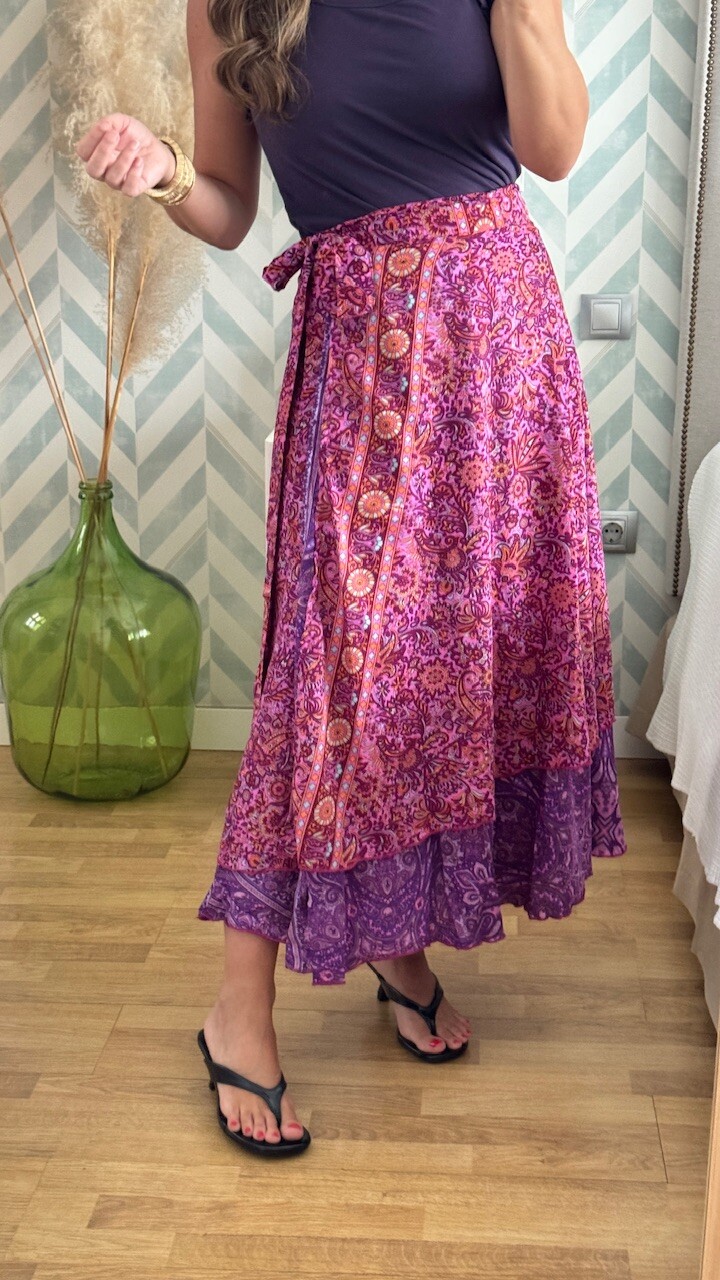 Falda india Cachemere Morada - Imagen 2