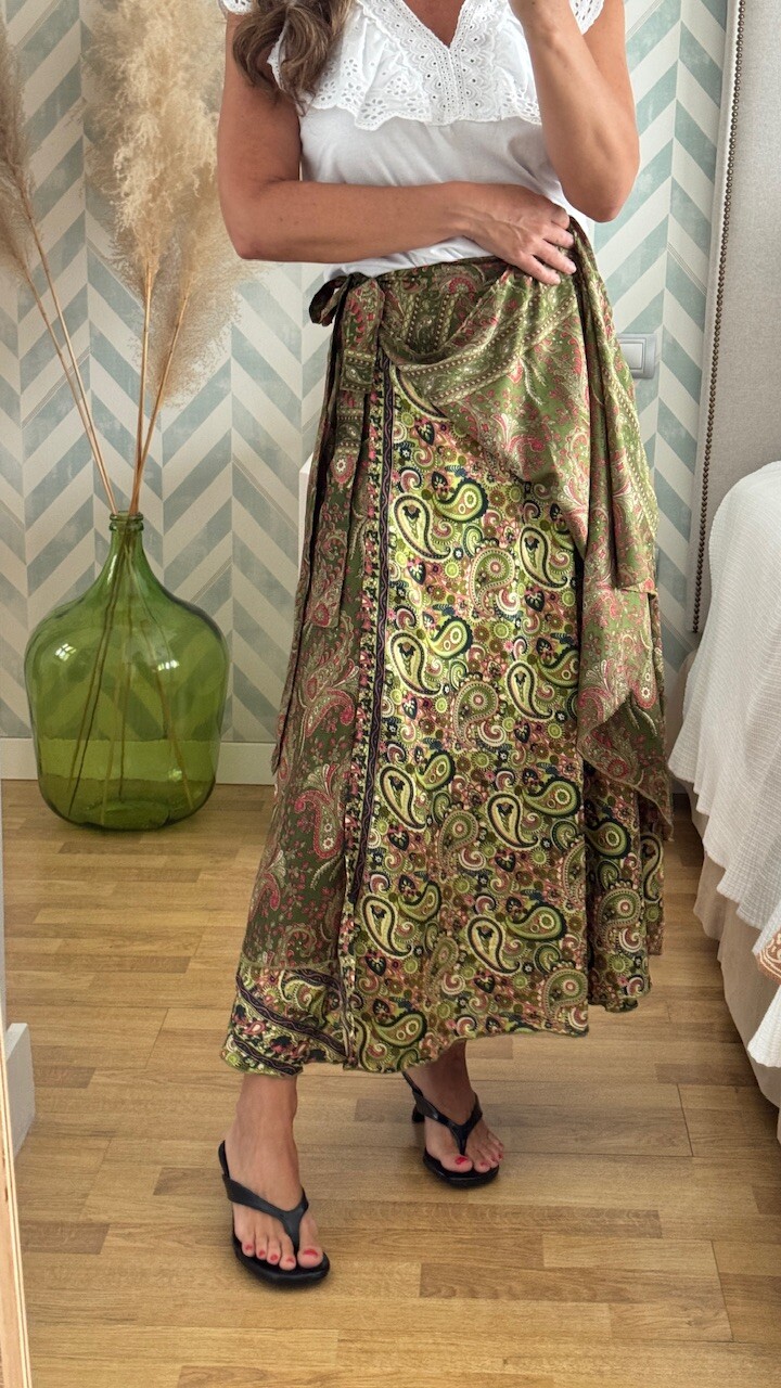Falda india Cachemere Verde - Imagen 7