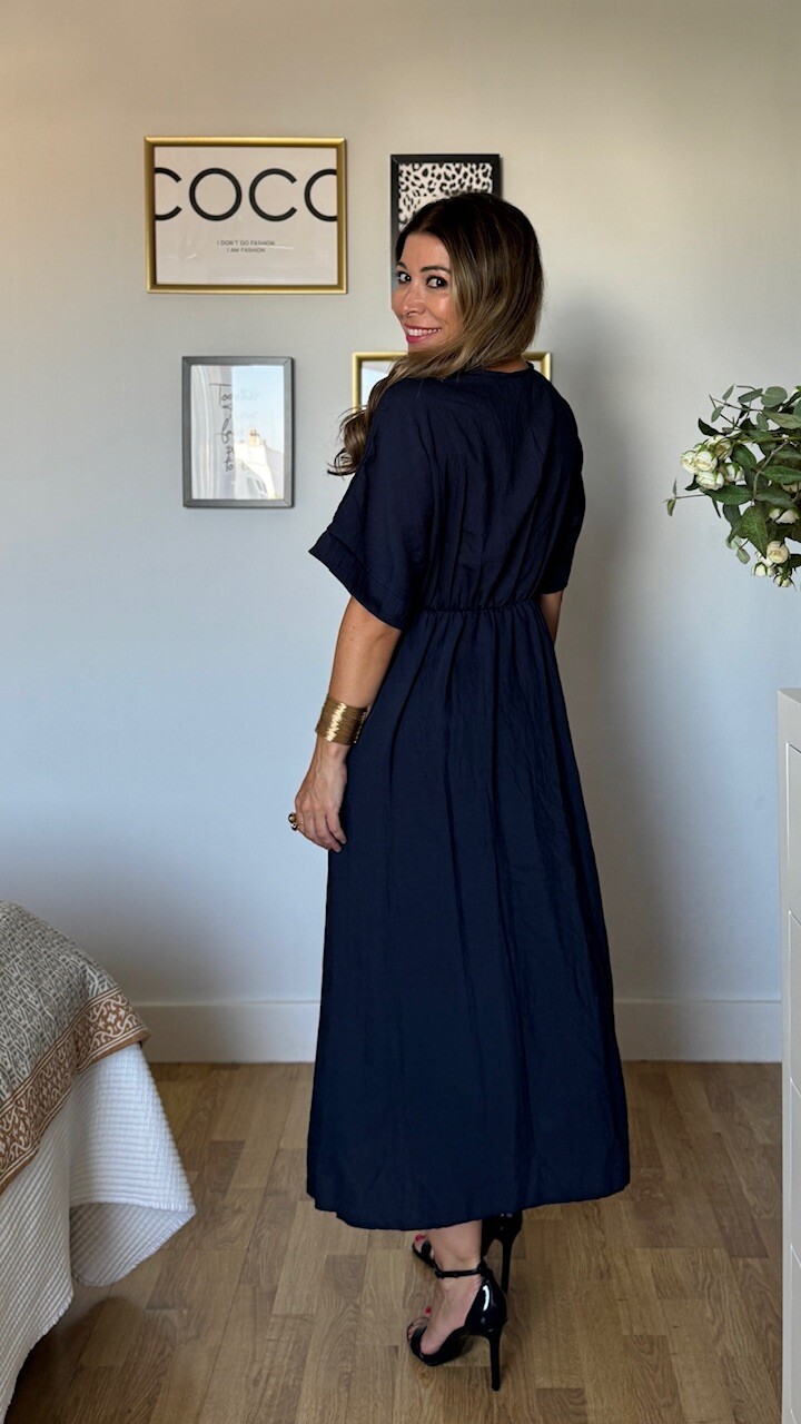 Vestido Nudo Azul Marino - Imagen 7