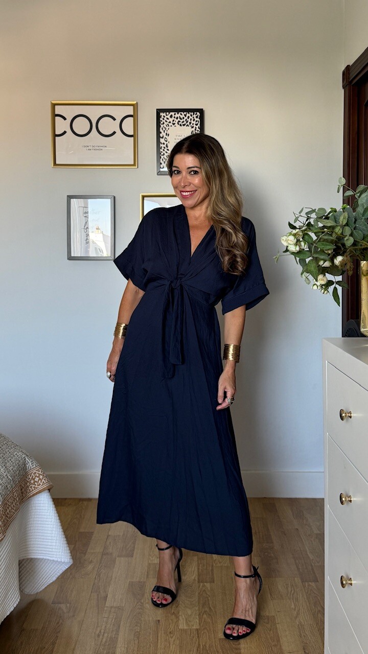 Vestido Nudo Azul Marino - Imagen 5