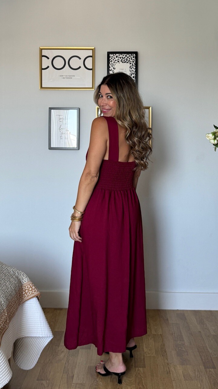 Vestido Oriente Burdeos - Imagen 8