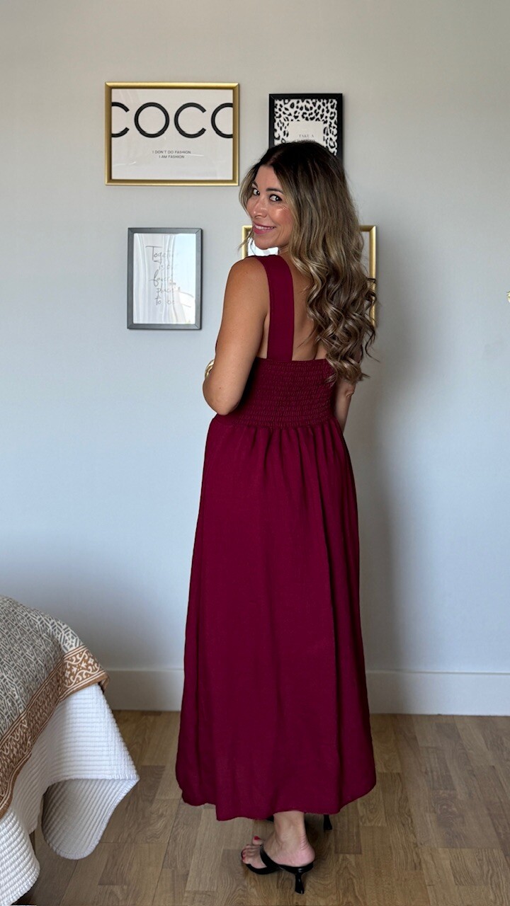 Vestido Oriente Burdeos - Imagen 10