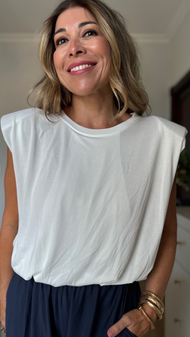 Camiseta Lua Hombreras Blanca - Imagen 6