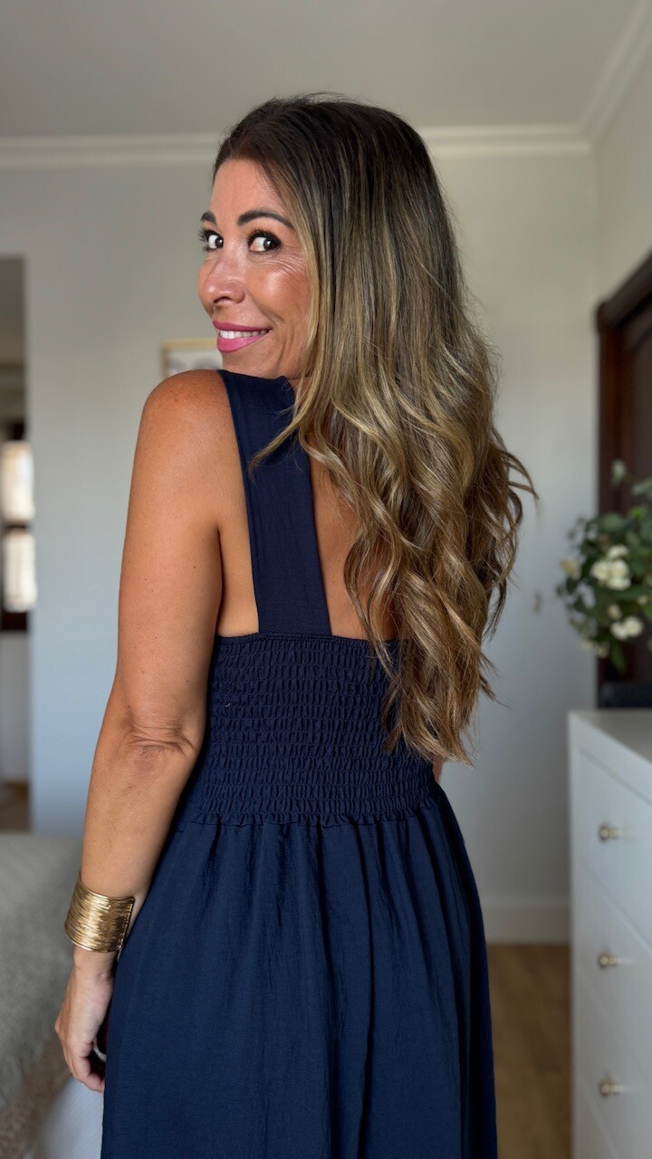 Vestido Oriente Azul Marino - Imagen 4
