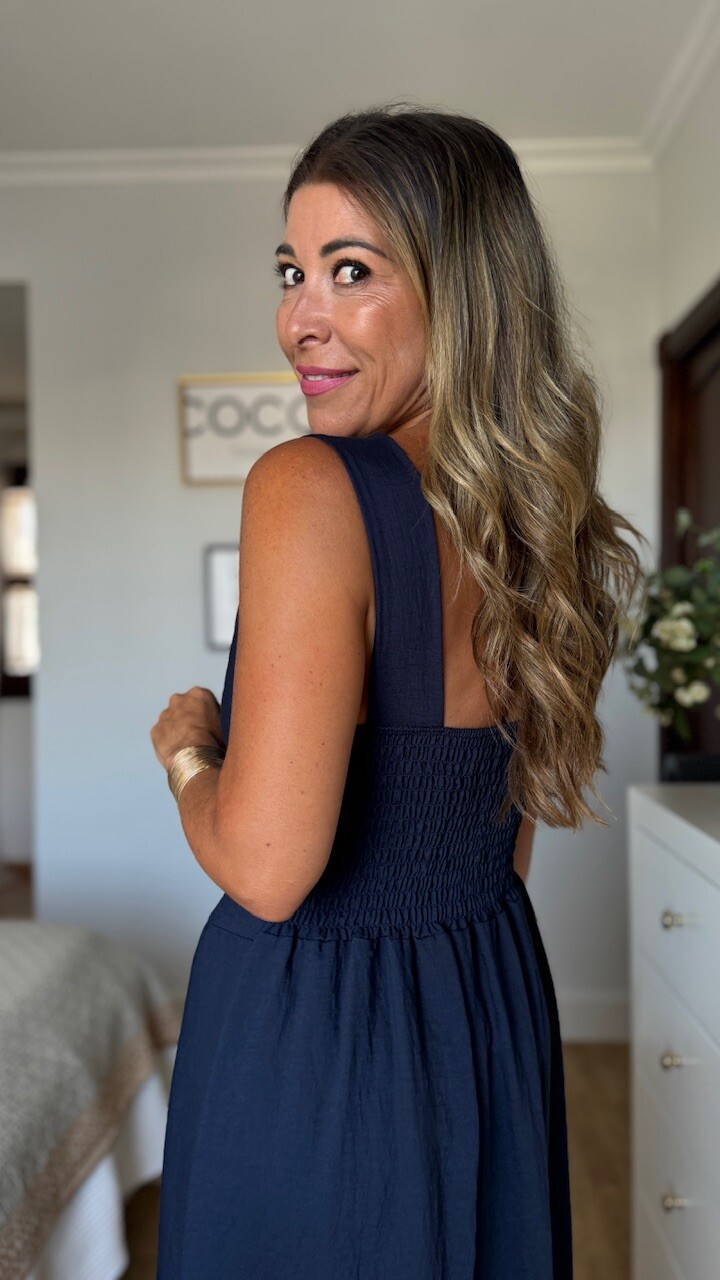 Vestido Oriente Azul Marino - Imagen 6