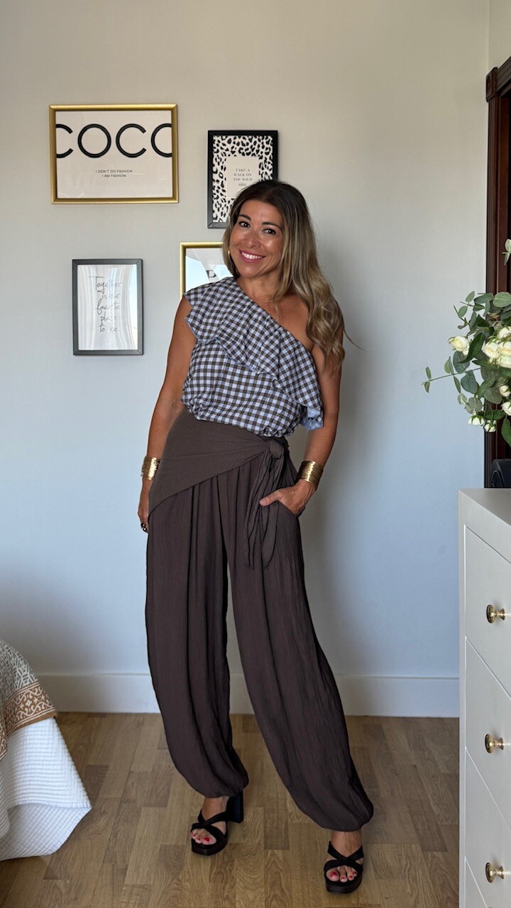 Pantalón bombacho Bambula Pañuelo Marrón - Imagen 5