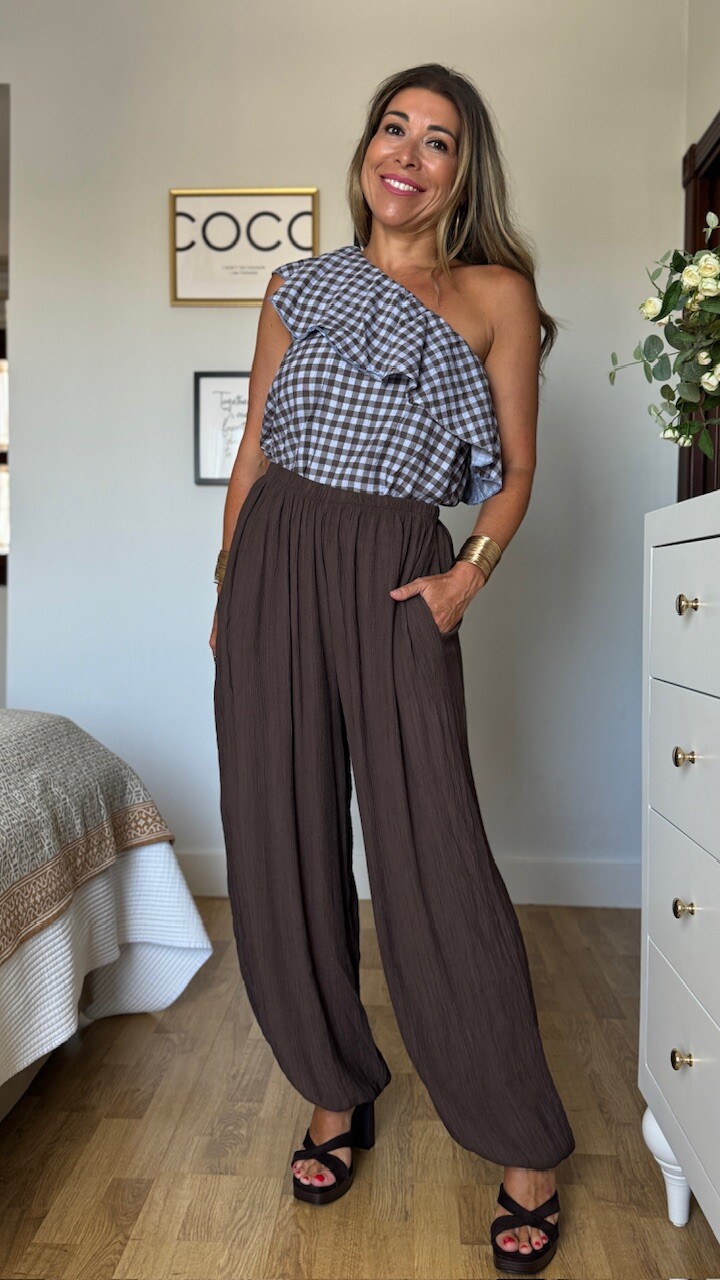 Pantalón bombacho Bambula Pañuelo Marrón - Imagen 4