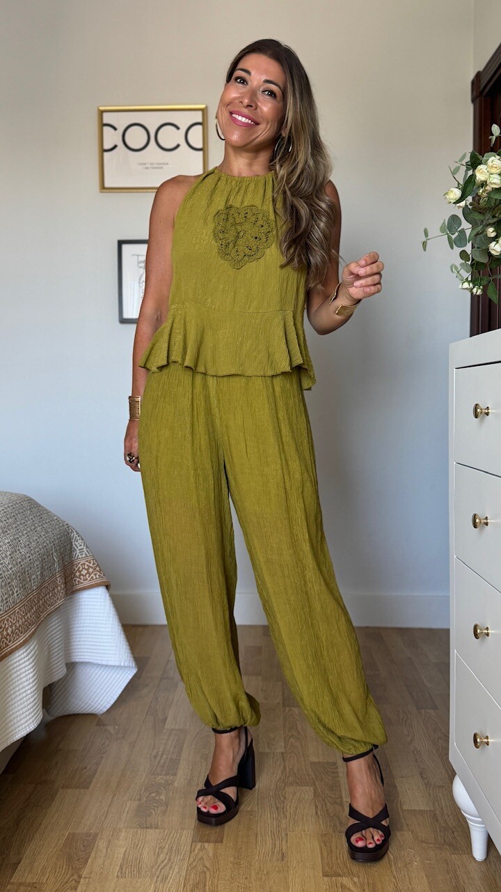 Pantalón Bambula Verde Pistacho - Imagen 4