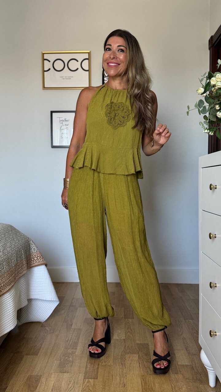 Pantalón Bambula Verde Pistacho - Imagen 3