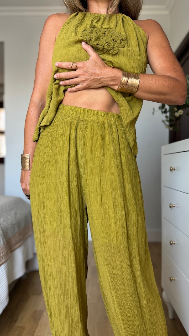 Pantalón Bambula Verde Pistacho - Imagen 5