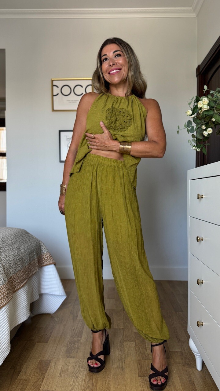 Pantalón Bambula Verde Pistacho - Imagen 6