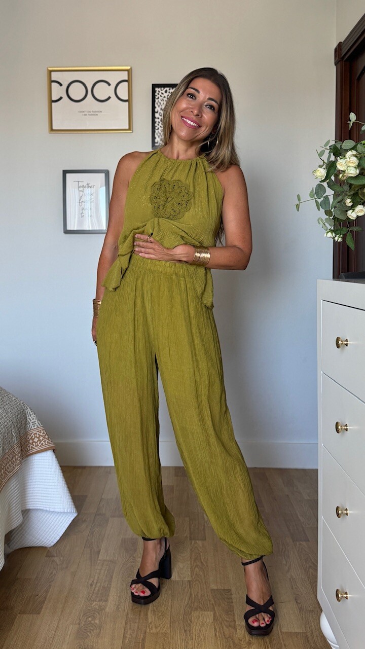 Pantalón Bambula Verde Pistacho - Imagen 7