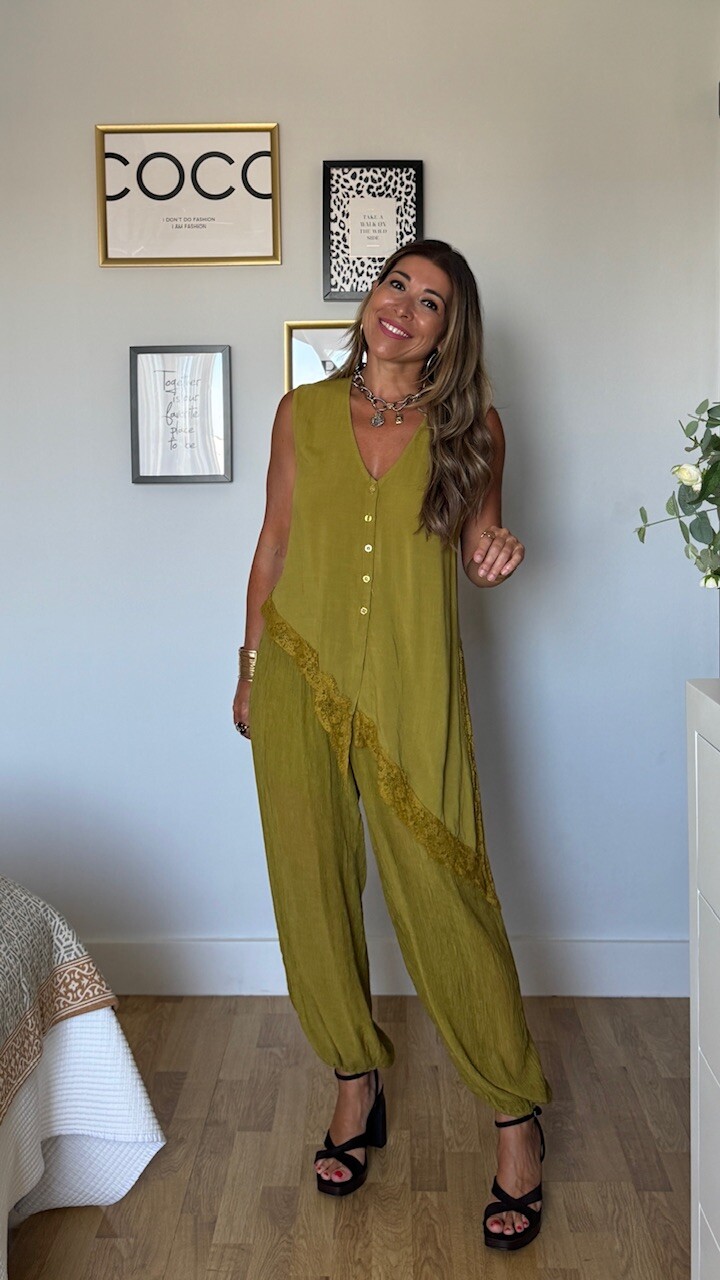 Blusa Asimétrica Encaje Verde Pistacho - Imagen 7