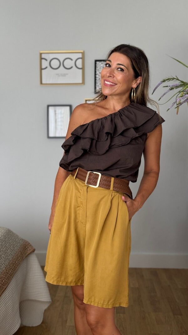 Bermudas Cinturón Mostaza